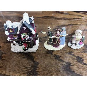 Christmas Figurines Carolers Spain Inc Baby Artic Penguins Brick House Vintage